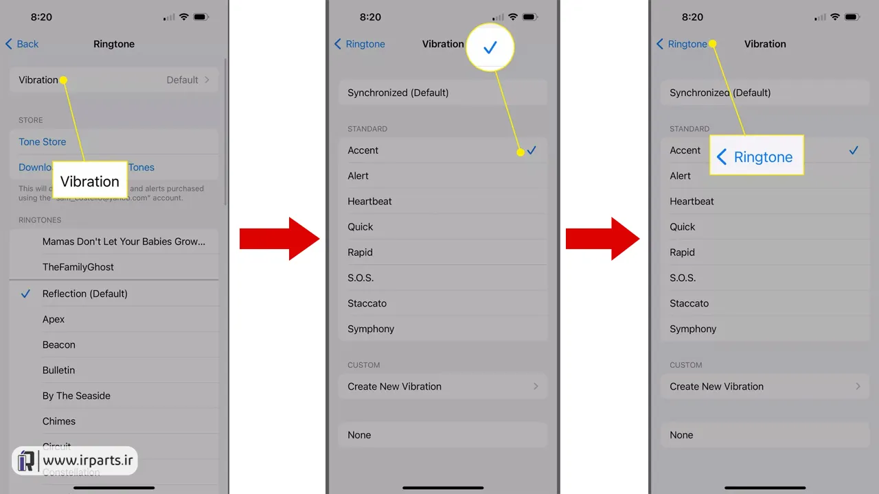 فعال سازی ویبره آیفون در iOS جدید | آموزش فعالسازی و تنظیم